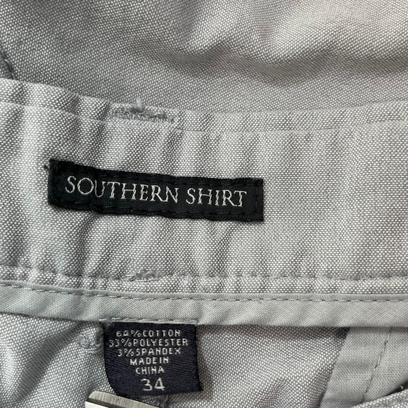 Southern Shirt‎ Shorts Mens Size 34 Gray Chino Khaki Flat Front Casual Preppy - Picture 5 of 10